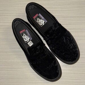 Vans Men's Velvet Black Slip-On Loafers